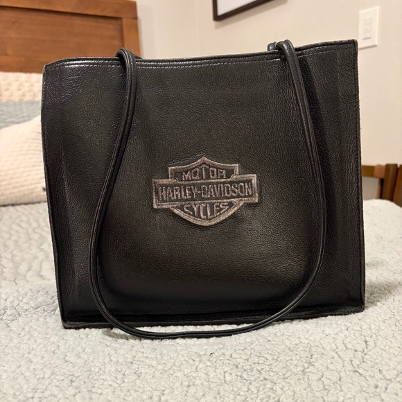 Harley-Davidson Handbags - Harley-Davidson Vintage Embroidered Leather Shoulder Bag